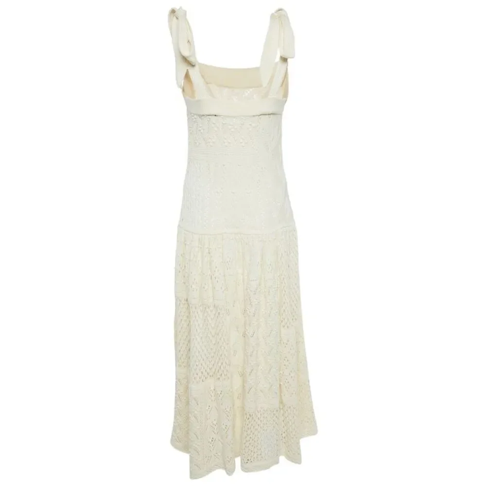 Zimmermann Cream Anneke Patchwork Knit Midi Dress S - Picture 3 of 7